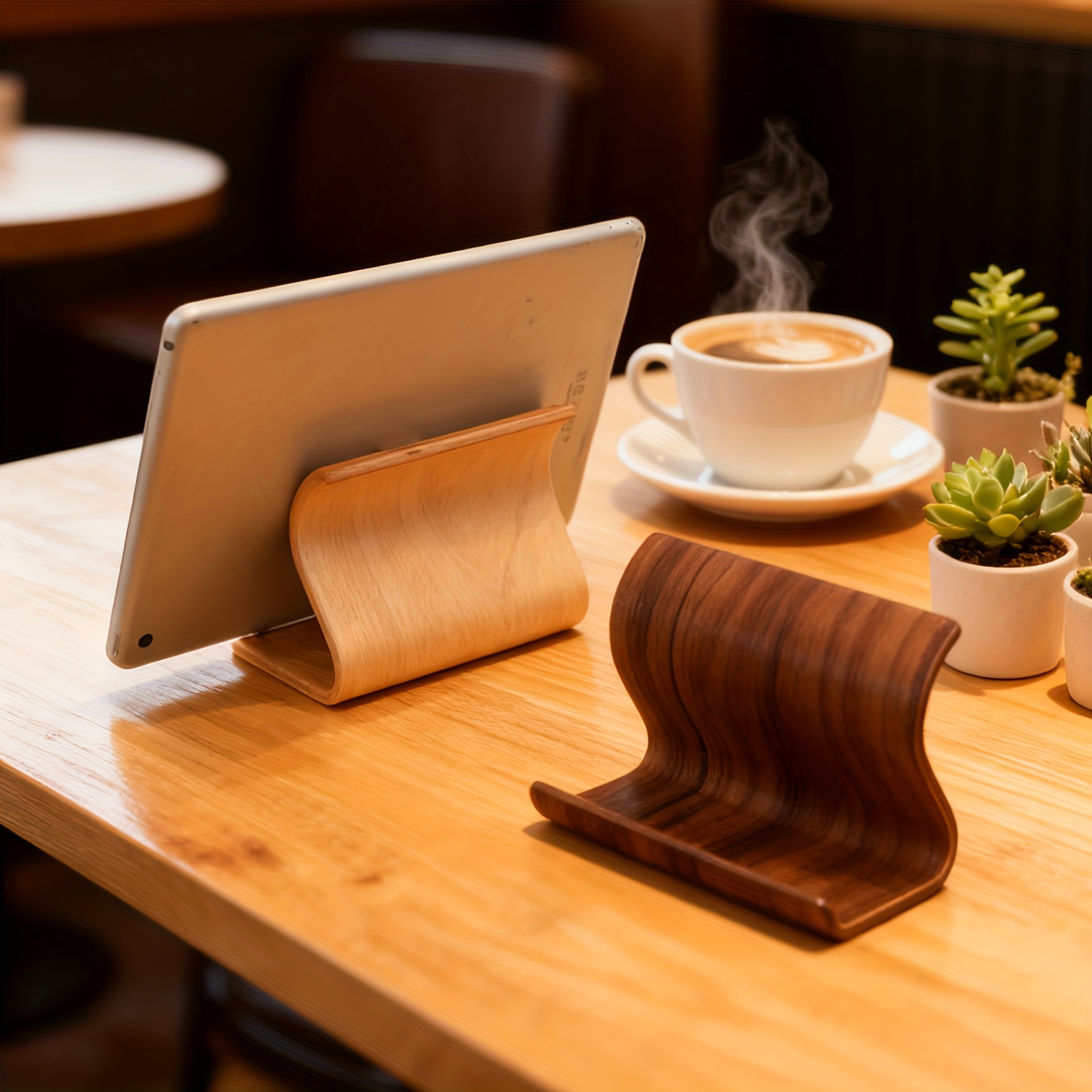 Laptop Stand Bamboo - [حامل هاتف خشبي جديد] حامل هاتف