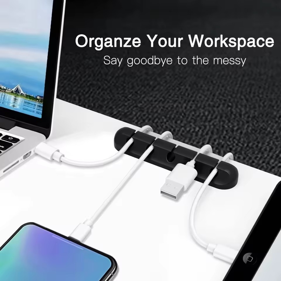منظم كابلات USB من السيليكون،  - مراجعة Desk Cable Clip وسعره
