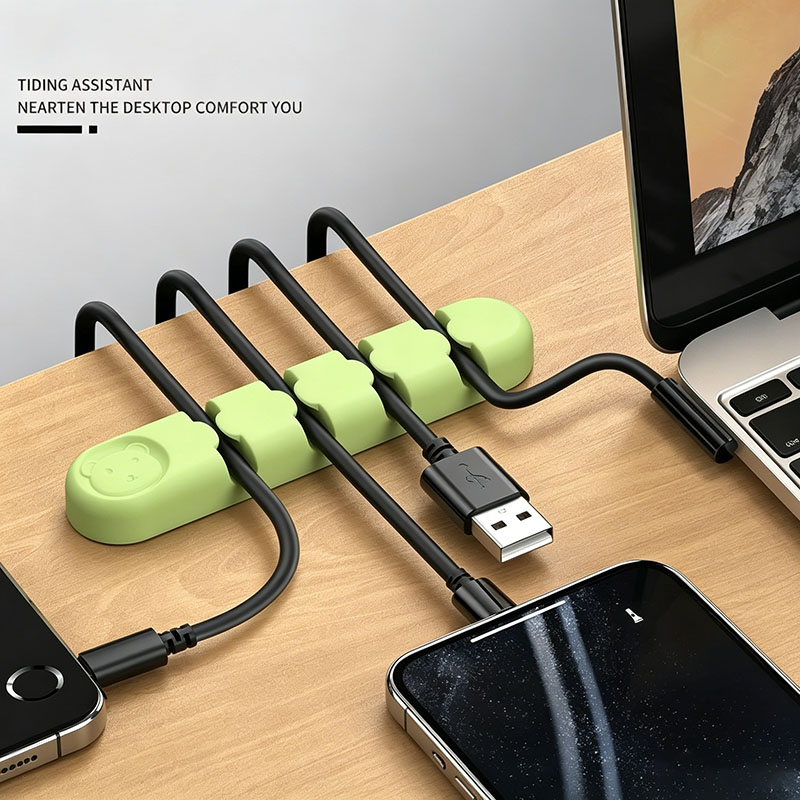 منظم كابلات من السيليكون ذاتي  - مراجعة Desk Cable Clip وسعره