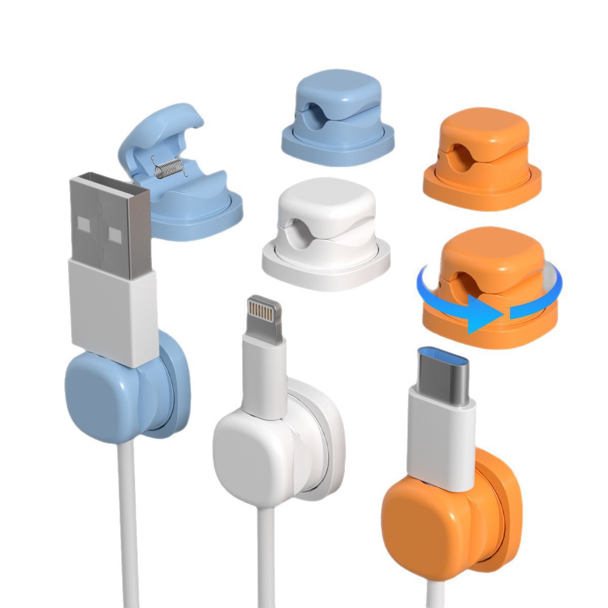 6 قطع منظم كابلات متعدد الألوا - مراجعة Desk Cable Clip وسعره