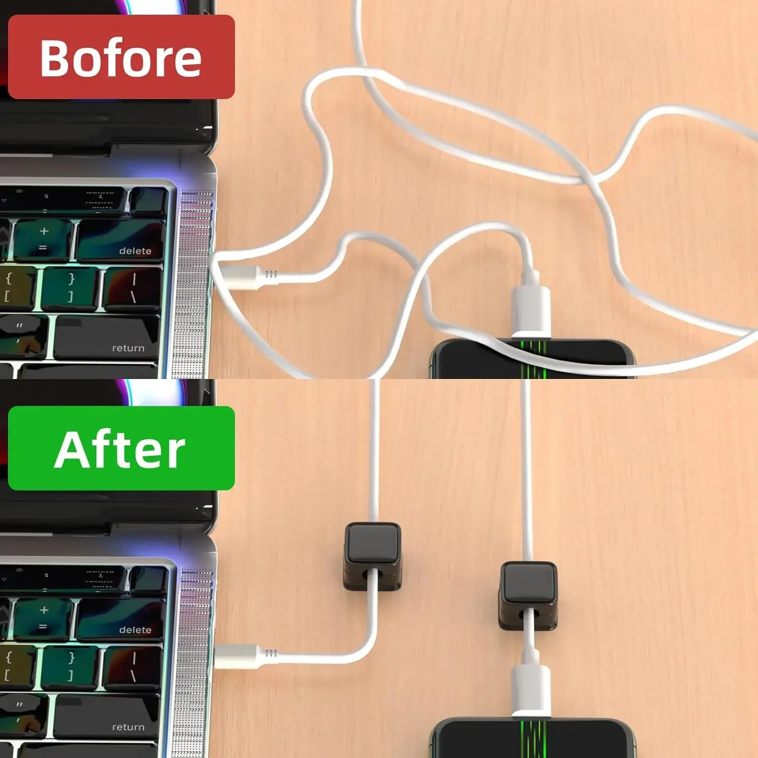 منظم كابلات صغير، حامل كابلات  - مراجعة Desk Cable Clip وسعره